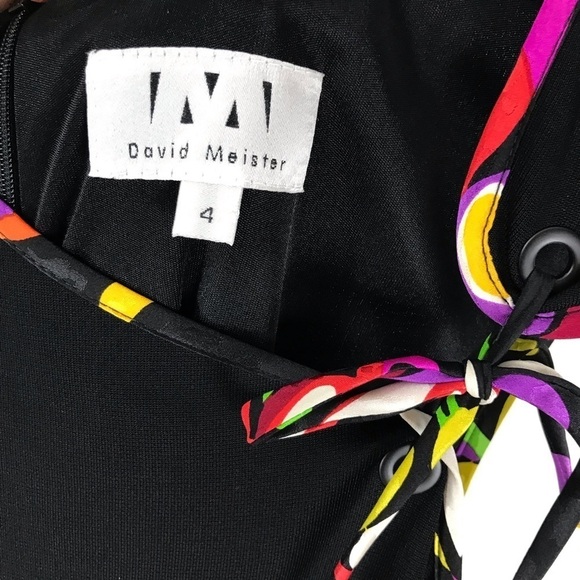 VINTAGE David Meister Black Sleeveless Mini Dress - Picture 9 of 15